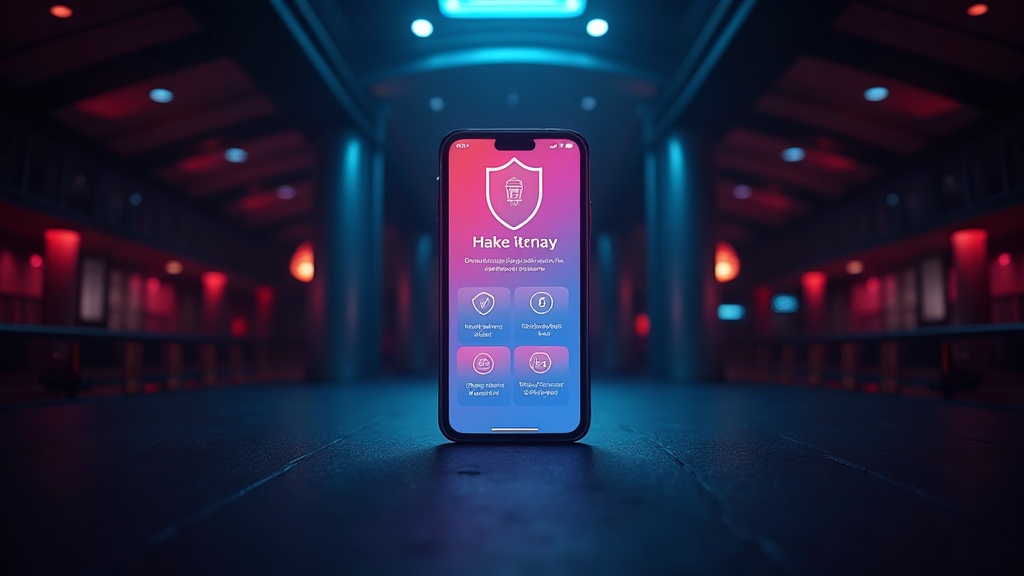 A phone showing a secure installer page in a dark casino scene