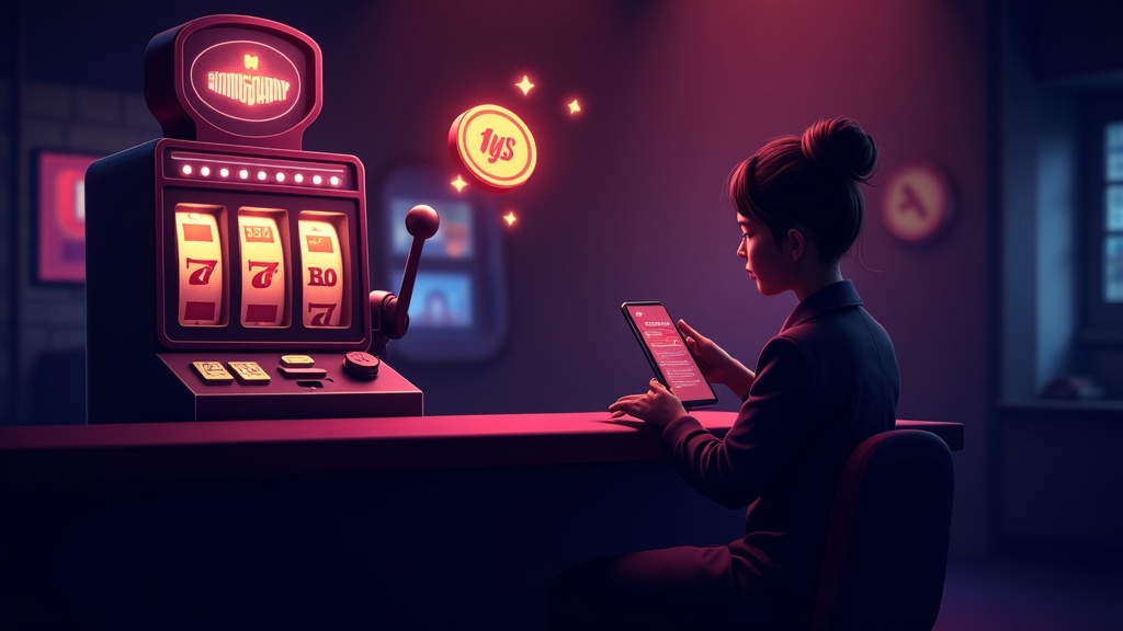 Free spins displayed on a slot machine with a no deposit offer icon